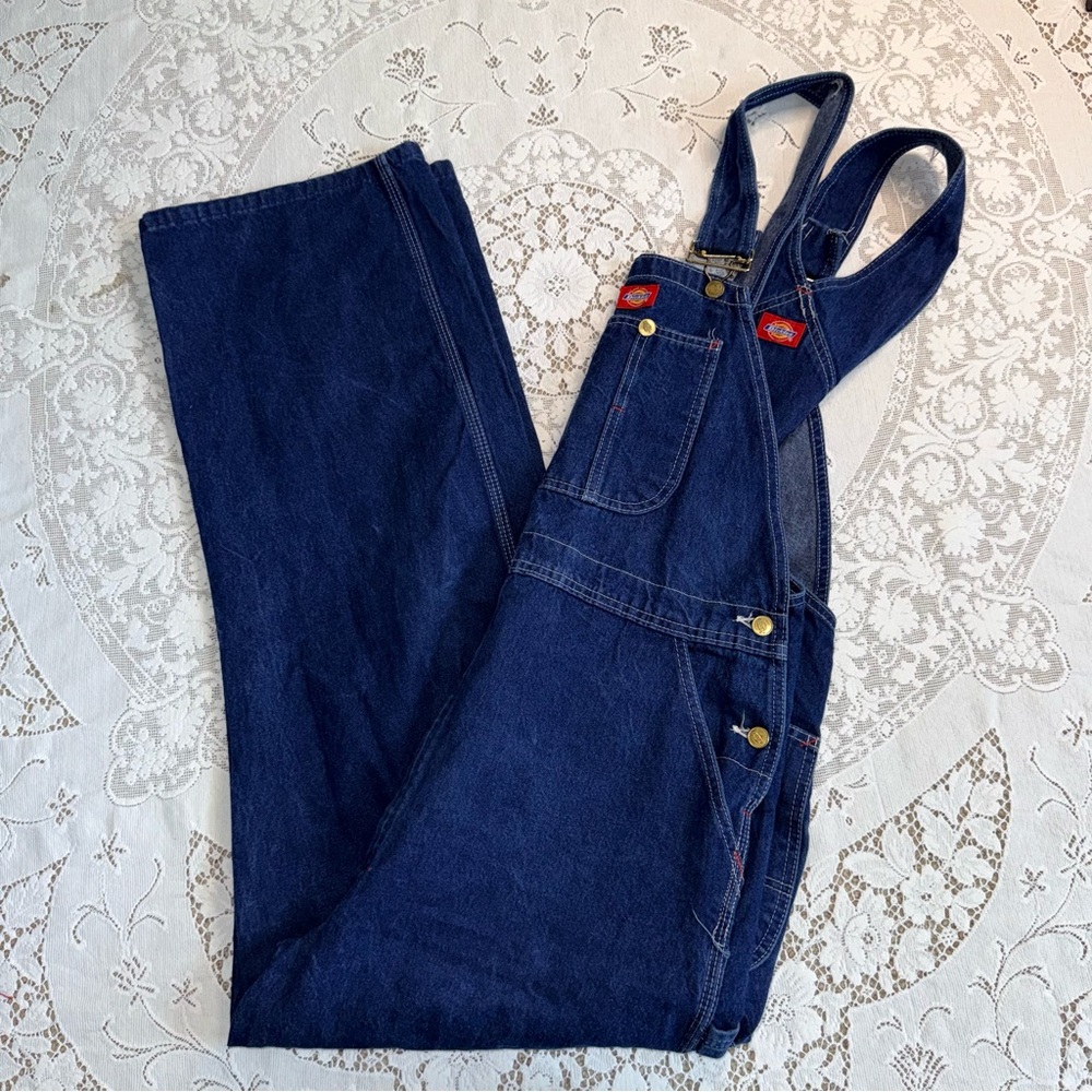 Dickies Men’s Blue Denim workwear Overalls 40x32 Carpenter